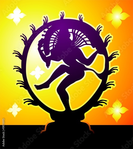 Illustration: Illustration of Lord nataraj in amber light Illustration of Lord nataraj in amber light