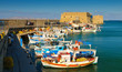 Venetian port with a fortress in the city of Iraklion, Crete