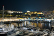 View of Monaco harbour, Monte Carlo in Monaco at night