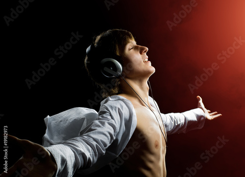 Photo: man in headphones man in headphones