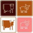 Pig and cow - sign Pig and cow - sign