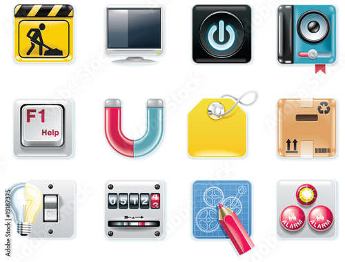 Vector: Vector universal square icons on white. Part 5 Vector universal square icons on white. Part 5