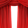 Red Curtain isolated on white
