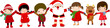 happy children and santa