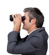 Businessman predicting future success Businessman predicting future success