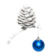 Christmas snow cone with blue bauble. Christmas snow cone with blue bauble.