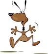 Illustration of comic  dog dancing