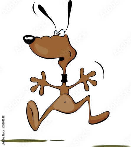 Illustration: Illustration of comic dog dancing Illustration of comic dog dancing