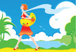 Vector: walking girl walking girl