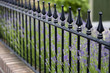 Fence in city.
