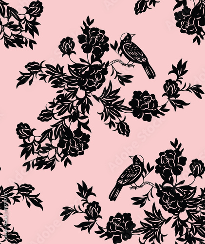 Oriental Floral And Bird Patterns