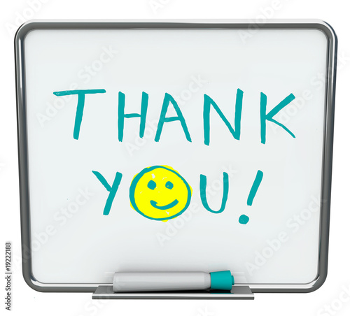 Illustration: Thank You on Dry Erase Board Thank You on Dry Erase Board