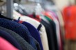 Clothing rack with different types of womans jackets Clothing rack with different types of womans jackets