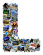 All over the world photo font L with 210 original pictures