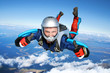 Skydiver falls through the air
