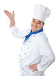 portrait of a handsome cook isolated over white