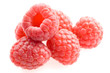 Raspberries on white