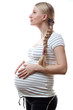 Pregnant woman is holding belly