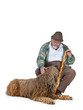 Old man with dog.
