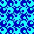 Muster mit blaue Kreisen und Quadraten