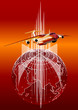 Vector art of jet cargo airplane