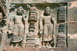 Stone sculptures on the  Buddhist R temples at Ajanta
