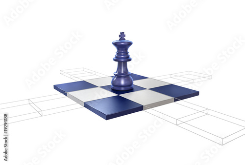 Illustration: 3D Schach Strategie - König 3D Schach Strategie - König