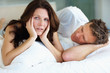 Unhappy female having problems in bed with husband