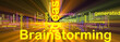 Brainstorming word cloud glowing
