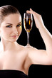Beautiful woman with champagne glass
