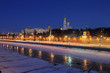 Foto: Russia. Moscow Kremlin view and Moskva river at winter night Russia. Moscow Kremlin view and Moskva river at winter night