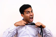 Indian Business man screaming.