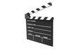 Open movie clap isolated against white background