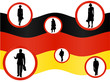 Illustration of business people and map Illustration of business people and map