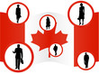 Illustration of business people and map Illustration of business people and map