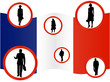 Illustration of business people and map Illustration of business people and map