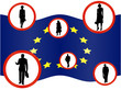Illustration of business people and map Illustration of business people and map