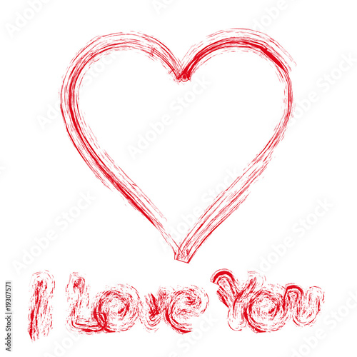 Vector: Written declaration of love by red paint on white wall, vector Written declaration of love by red paint on white wall, vector