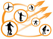 Illustration of sport silhouettes Illustration of sport silhouettes