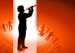 Flute Player on Red background Flute Player on Red background