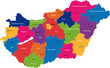 Map of administrative divisions of Republic of Hungary
