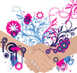abstract floral handshake with place for your text abstract floral handshake with place for your text