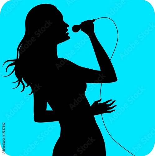 Illustration: Illustration of silhouette of a lady singing Illustration of silhouette of a lady singing