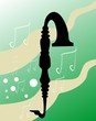 Illustration of silhouette of a saxophone Illustration of silhouette of a saxophone