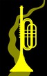 Illustration of silhouette of a bugle Illustration of silhouette of a bugle