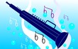 Illustration of silhouette of a clarinet Illustration of silhouette of a clarinet
