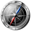 Steel detailed compass isolated on white