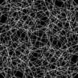 Seamless white chaos lines vector wallpaper on black