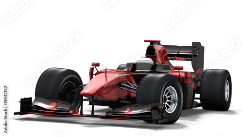 Illustration: race car on white - black & red race car on white - black & red
