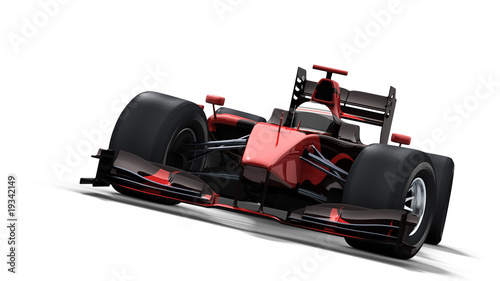Illustration: race car on white - black & red race car on white - black & red